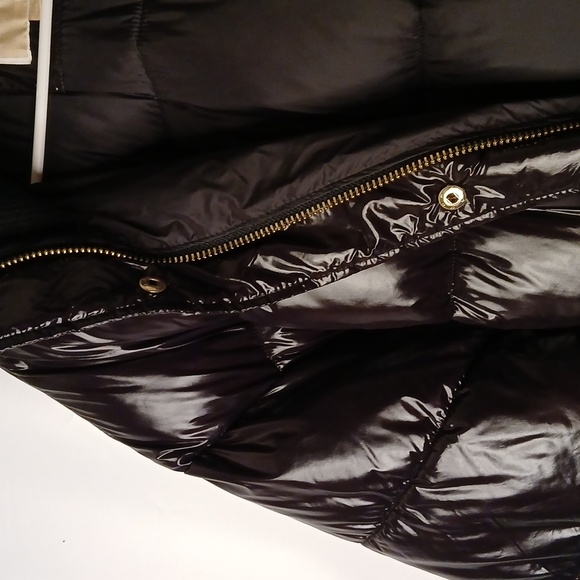 Michael Kors puff coat black with faux fur zippered hood. Med. NEW - Picture 10 of 13